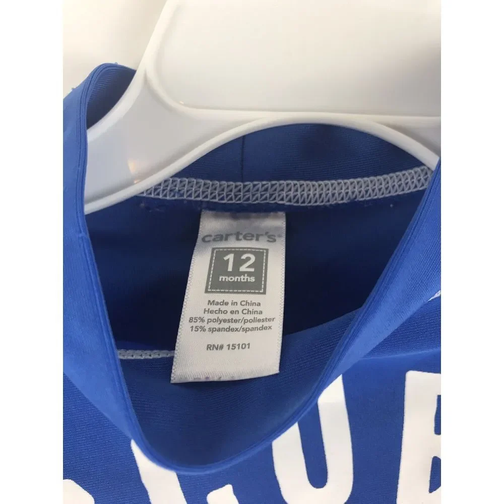 Carter's Toddler Boys Blue Rash Guard Swim Top Scuba Dude Size 12 Mo‎